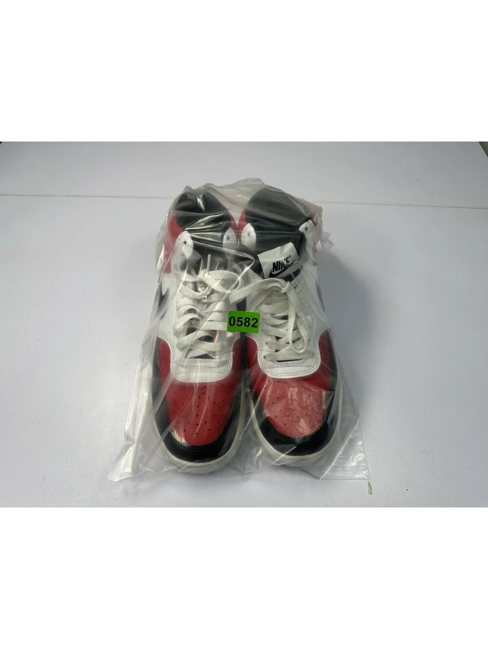 Nike Court Vision Mid DM1186-600 Men’s Size 9.5 White Black Red High Top Shoes